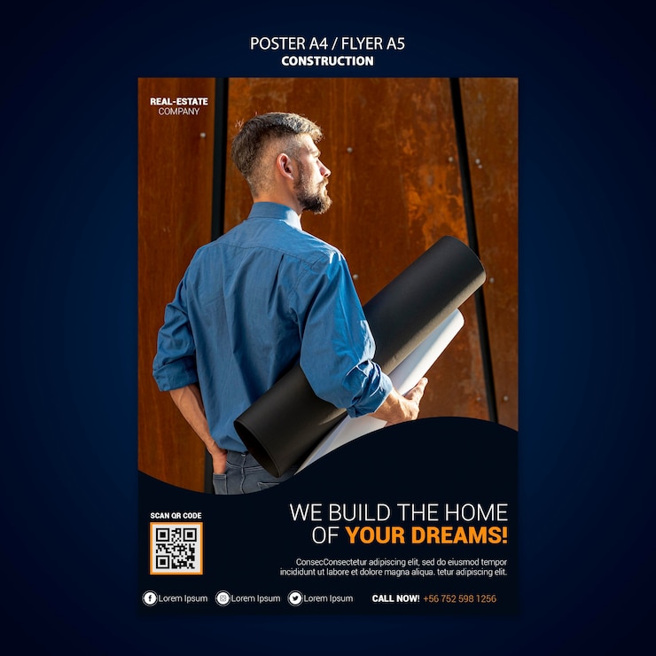 PSD gratuito modello di poster di costruzione