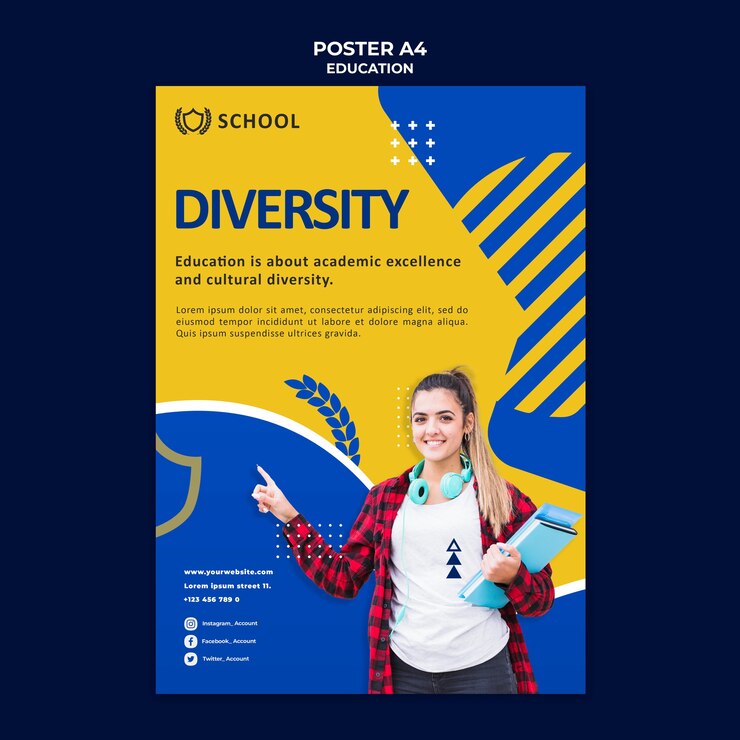 PSD gratuito modello di poster di educazione con foto
