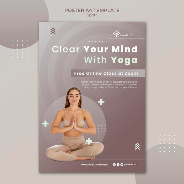 Modello di poster di esercizi di yoga