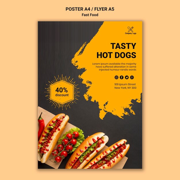 Modello di poster di fast food
