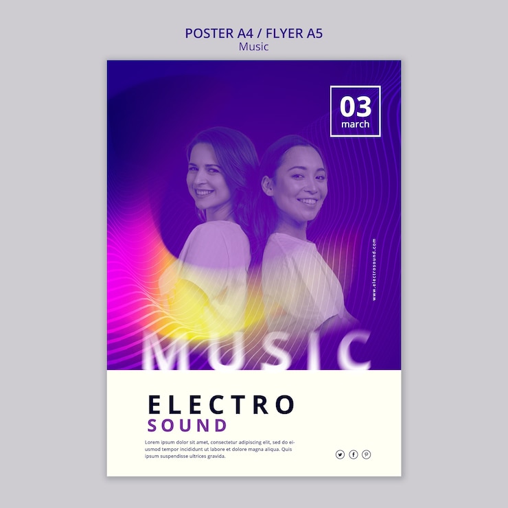PSD gratuito modello di poster di festival musicali