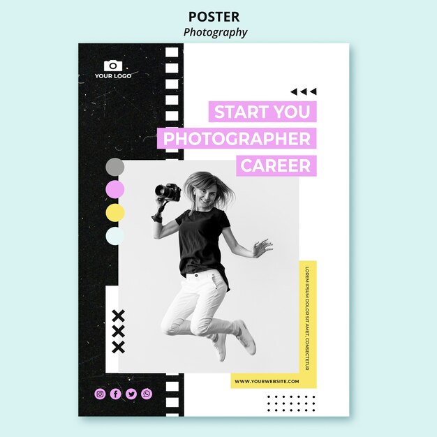 Modello di poster di fotografia creativa