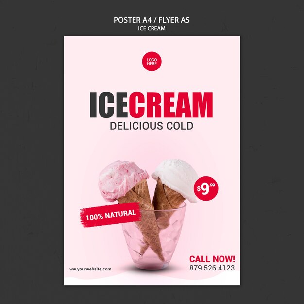 Modello di poster di gelateria