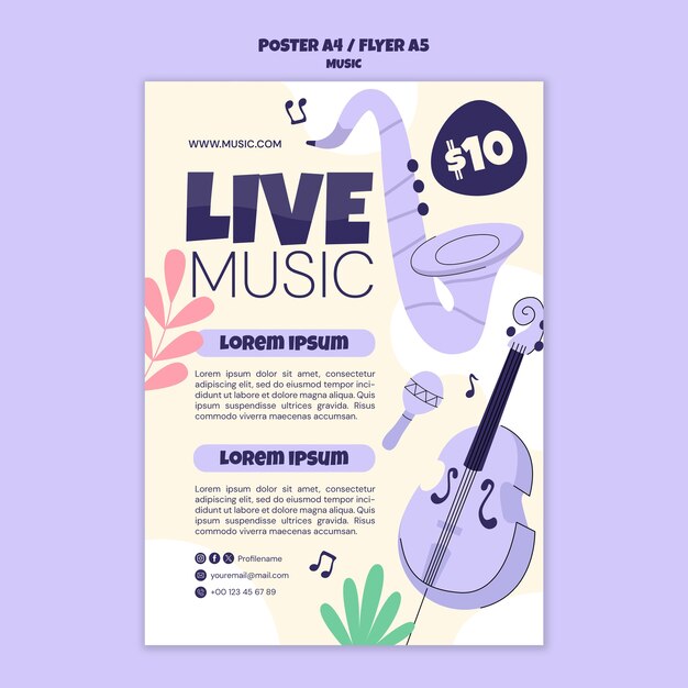 Modello di poster di intrattenimento musicale