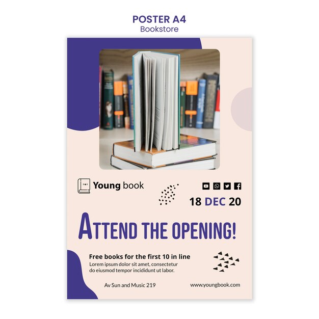 Modello di poster di libreria