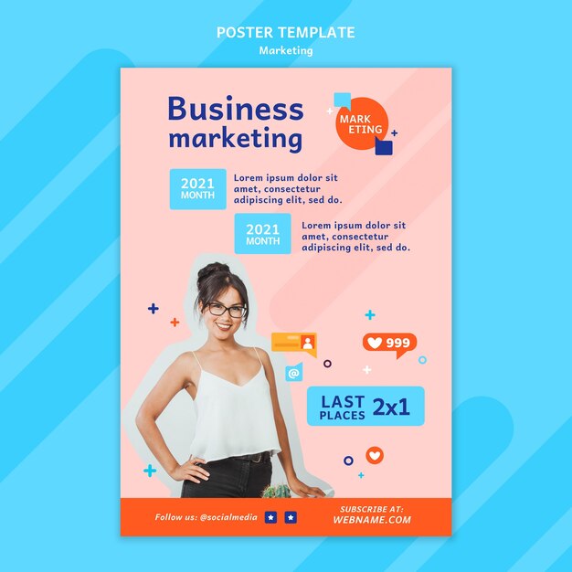 Modello di poster di marketing con foto