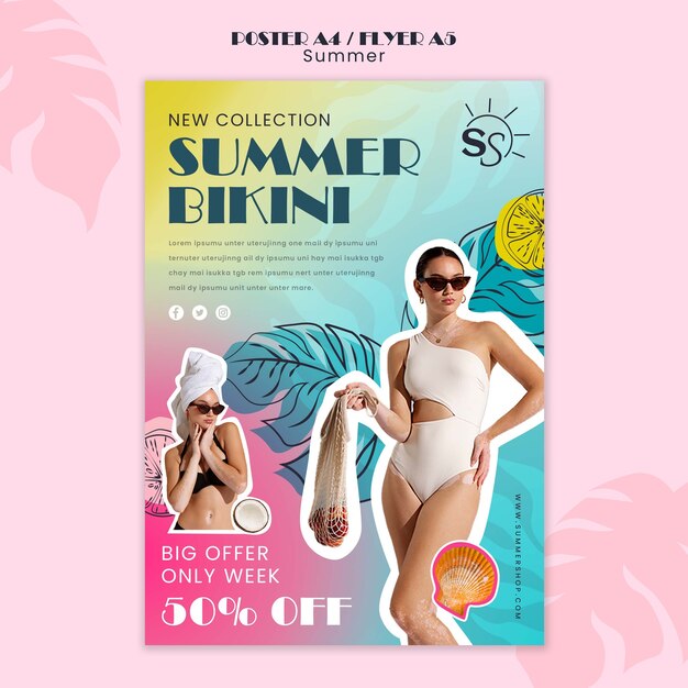 Modello di poster di moda estiva