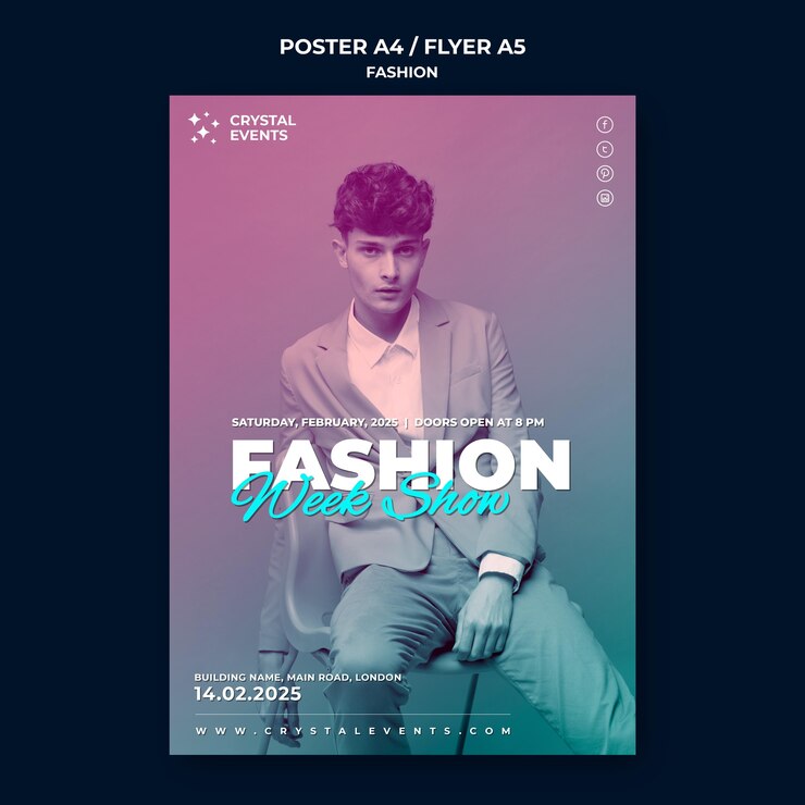 PSD gratuito modello di poster di moda