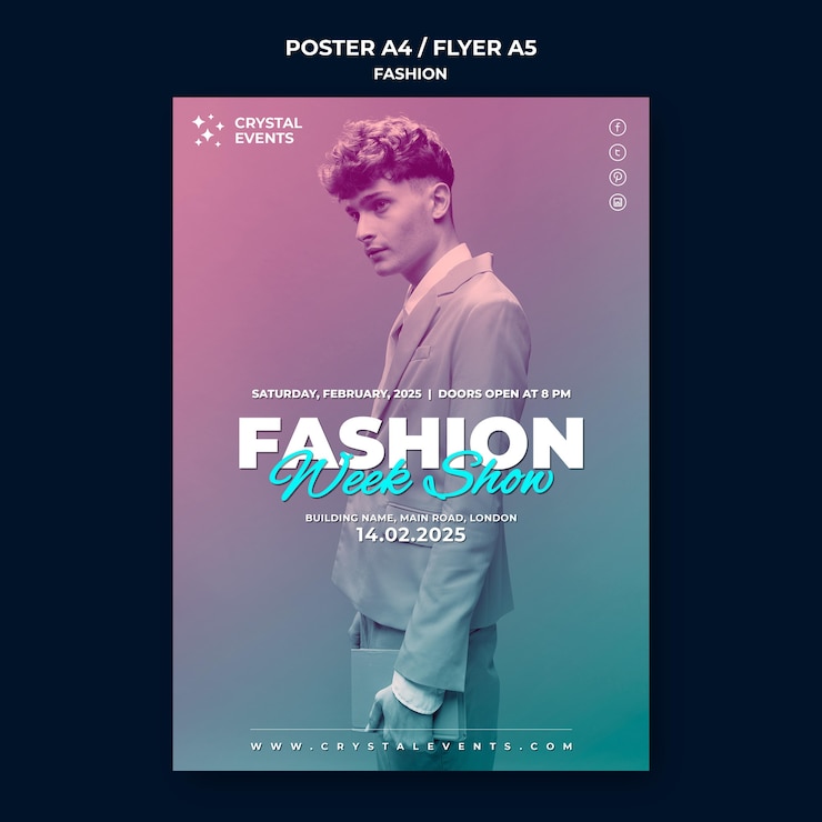 PSD gratuito modello di poster di moda