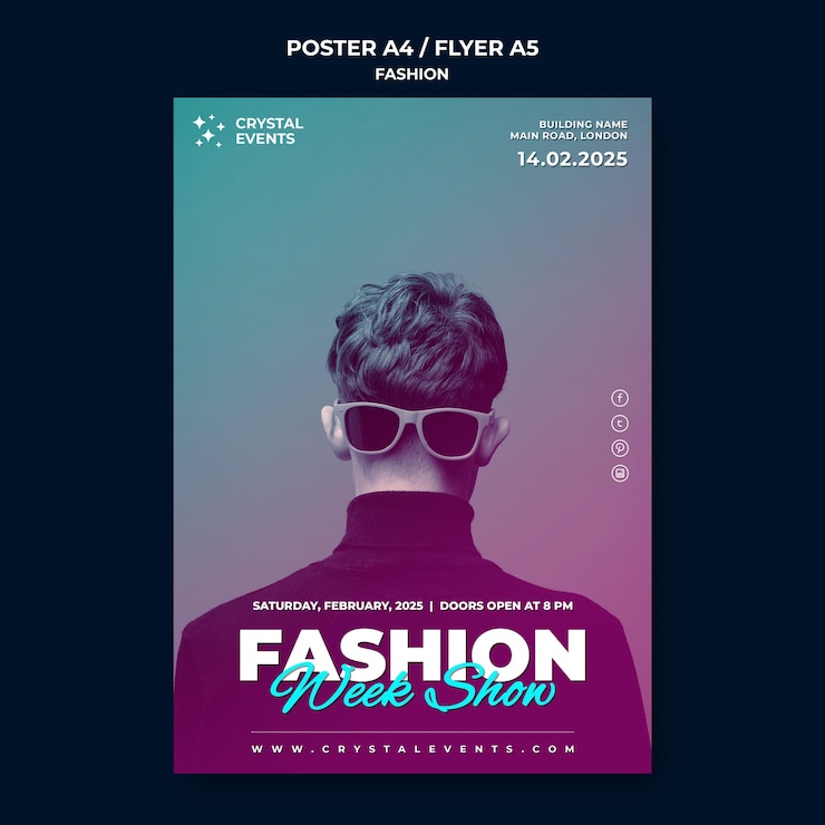 PSD gratuito modello di poster di moda