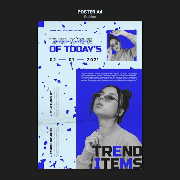 Modello di poster di moda