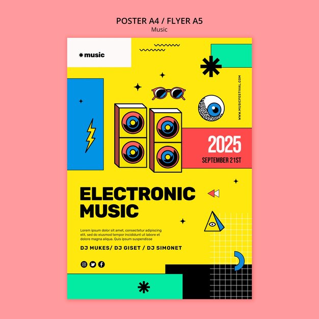 Modello di poster di prestazioni musicali