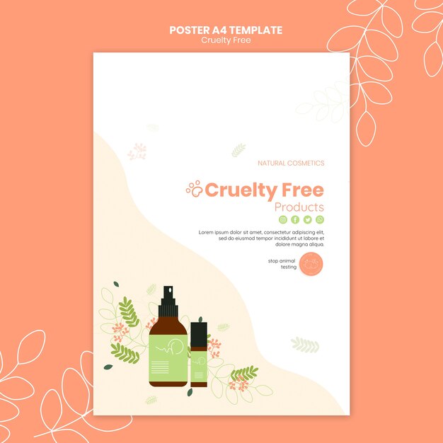 Modello di poster di prodotti cruelty free