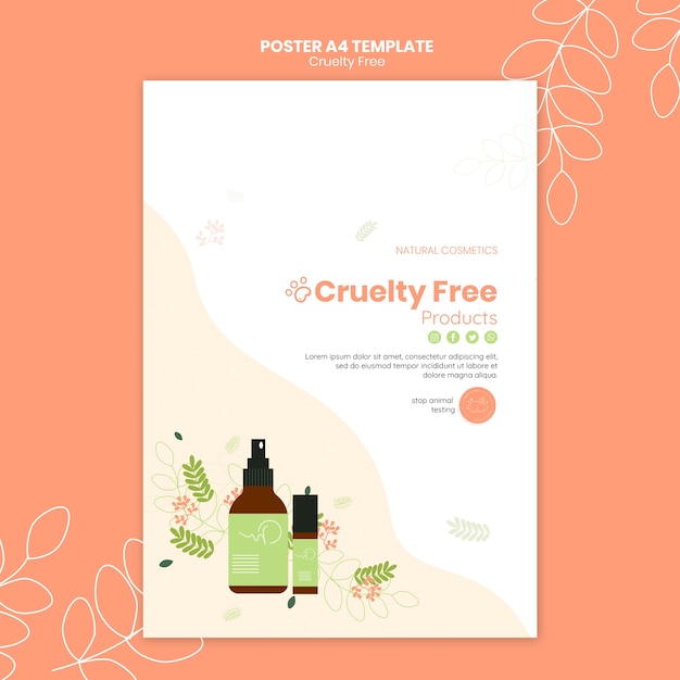Modello di poster di prodotti cruelty free