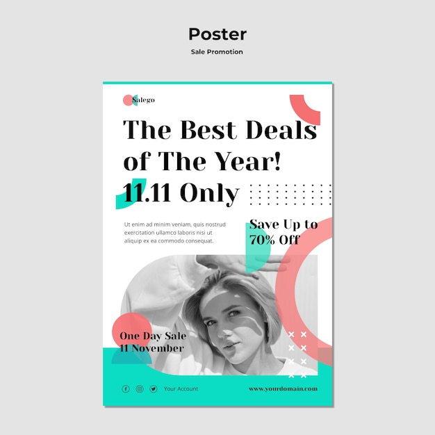 Modello di poster di promozione di vendita