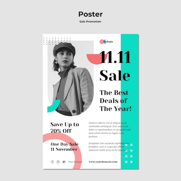 Modello di poster di promozione di vendita