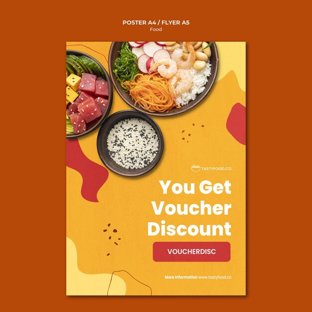 Modello di poster di sconto alimentare