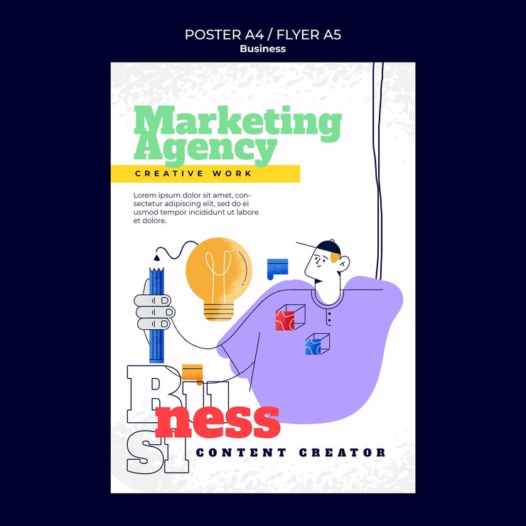 PSD gratuito modello di poster di soluzioni aziendali