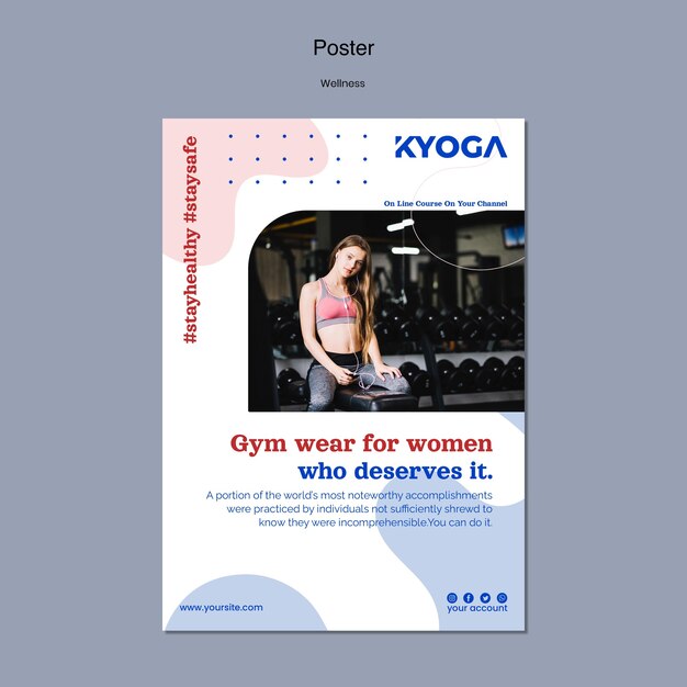 Modello di poster di stile di vita fitness