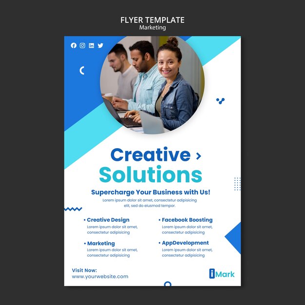 Modello di poster di strategia di marketing Marketing