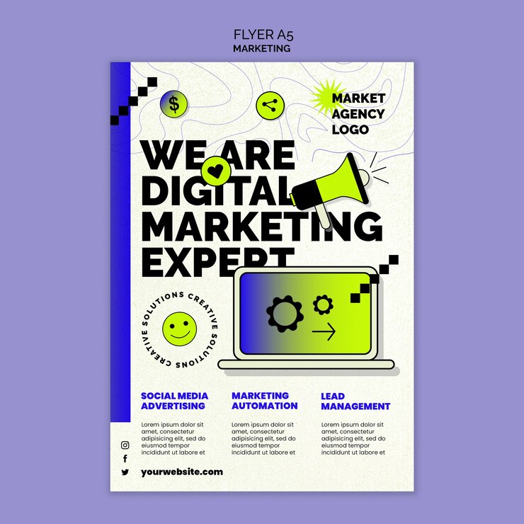 PSD gratuito modello di poster di strategia di marketing