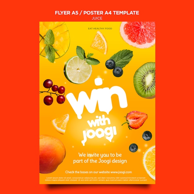 Modello di poster di succo biologico
