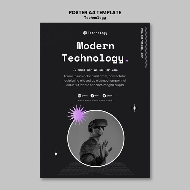 Modello di poster di tecnologia moderna