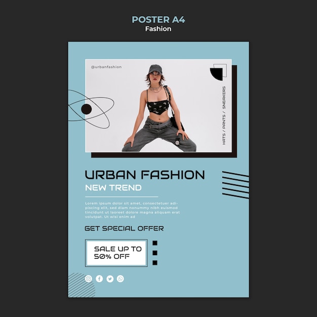 Modello di poster di tendenze della moda