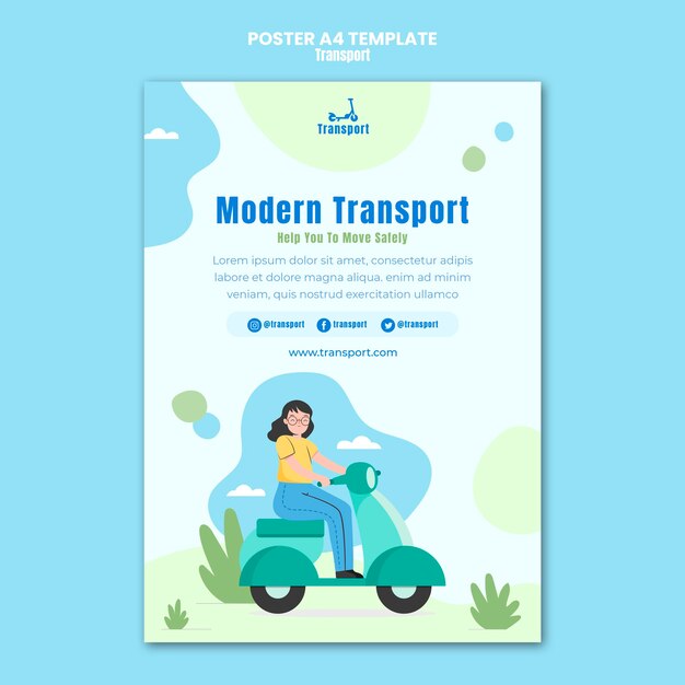 Modello di poster di trasporto moderno
