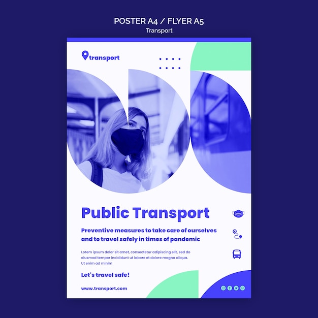 Modello di poster di trasporto pubblico