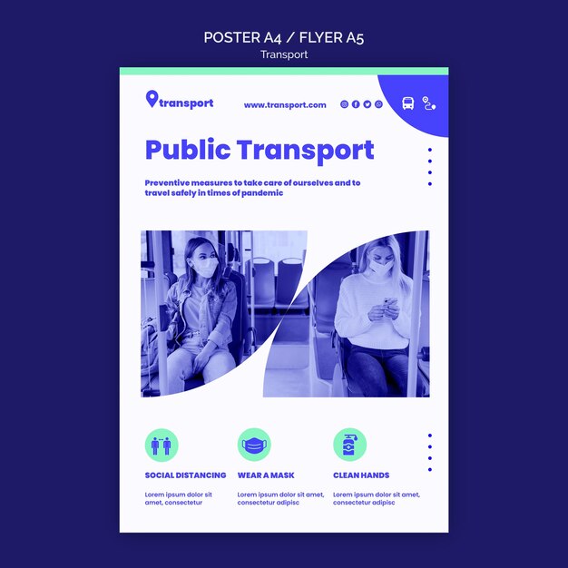 Modello di poster di trasporto pubblico
