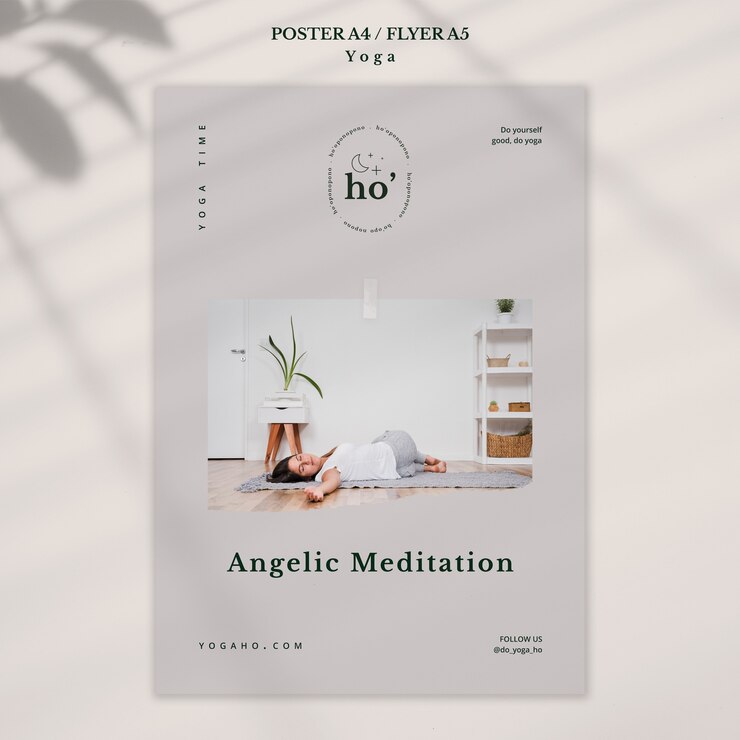 PSD gratuito modello di poster di yoga