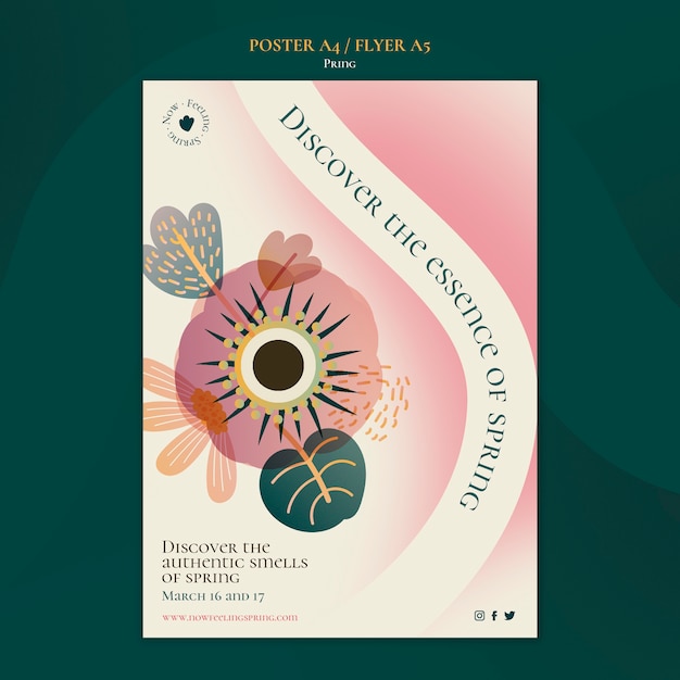 Modello di poster e volantino di primavera sfumata