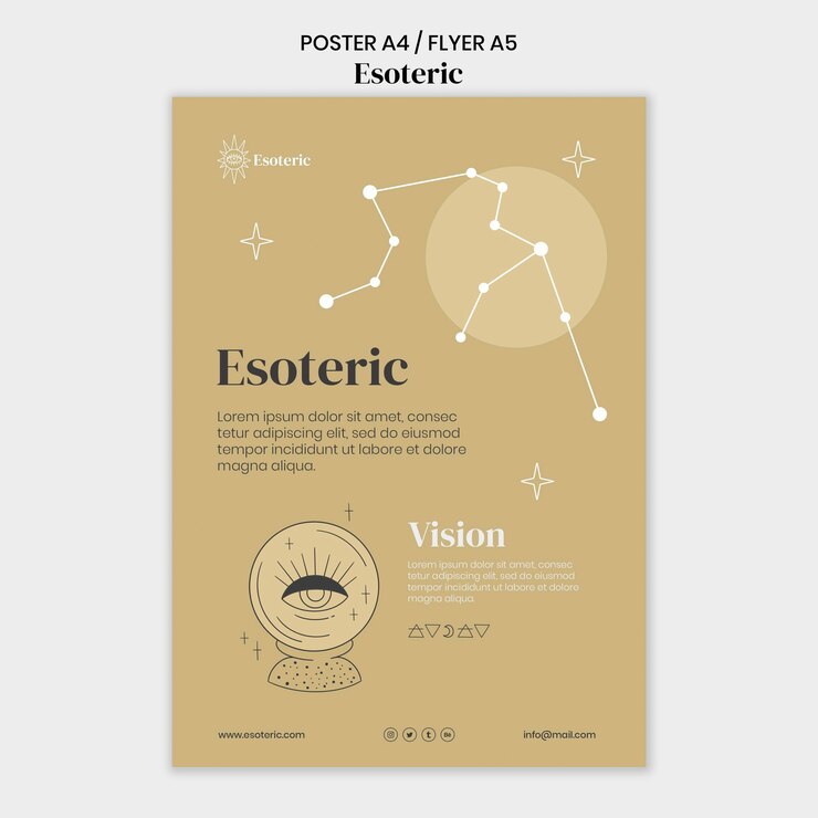 PSD gratuito modello di poster esoterico