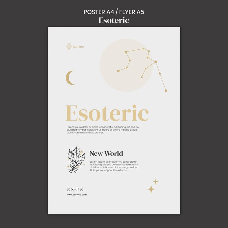 PSD gratuito modello di poster esoterico