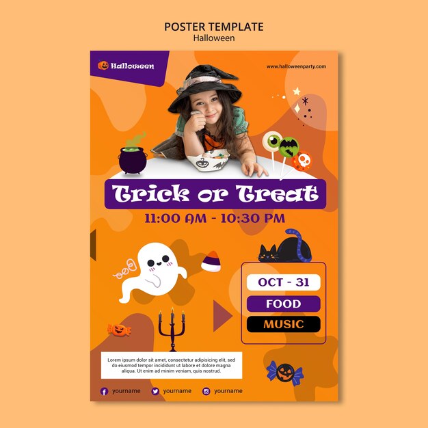 Modello di poster festa di Halloween