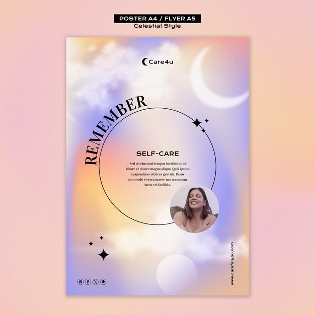 Modello di poster in stile celeste