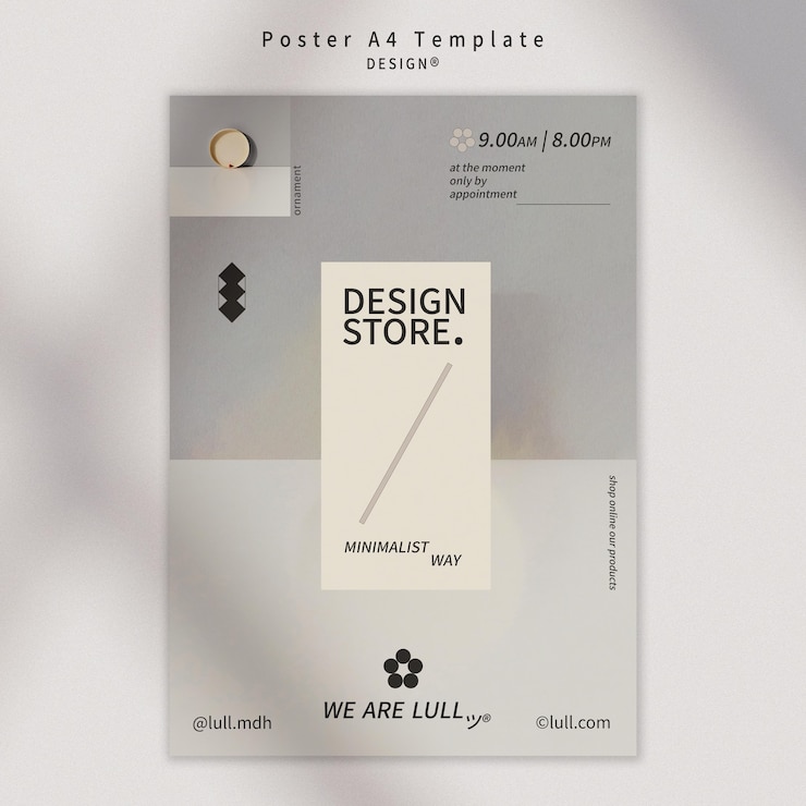 PSD gratuito modello di poster interno di design