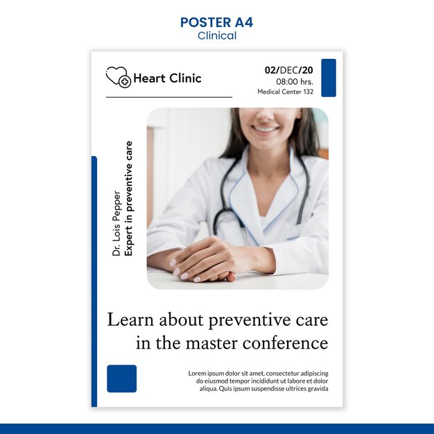 Modello di poster medico con foto