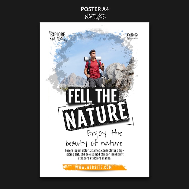 Modello di poster natura design piatto