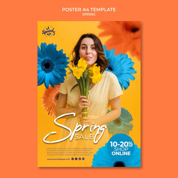 Modello di poster o volantino di primavera