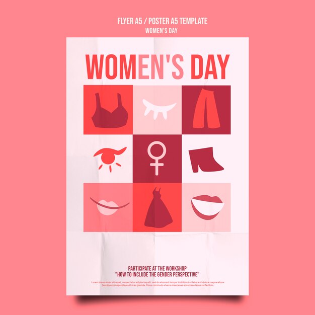 Modello di poster o volantino per la festa della donna