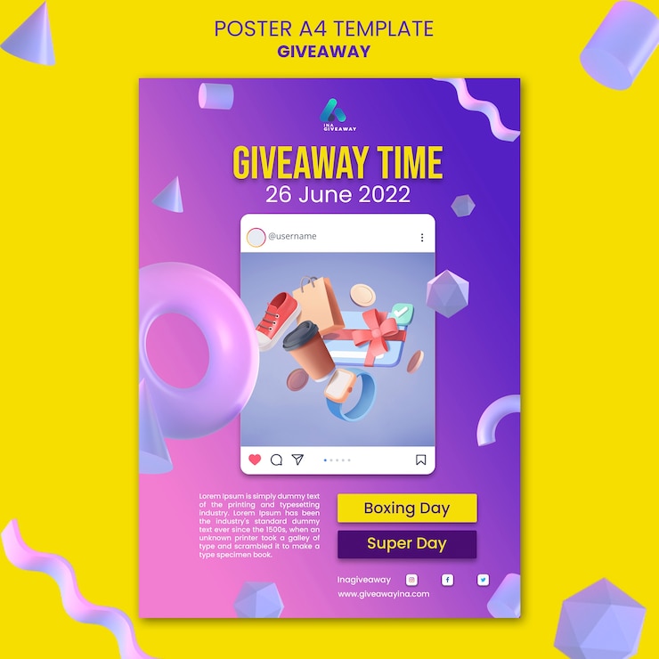 PSD gratuito modello di poster omaggio sfumato