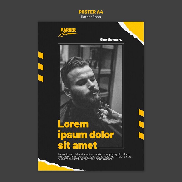 Modello di poster per attività di barbiere