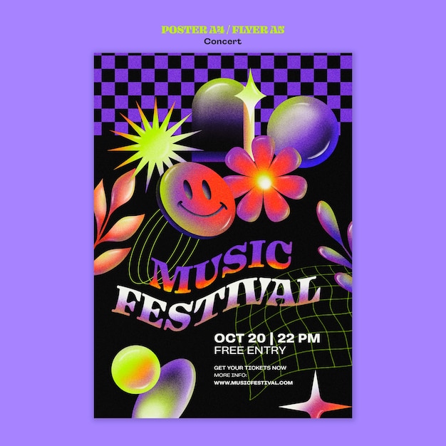 Modello di poster per concerti di musica sfumata