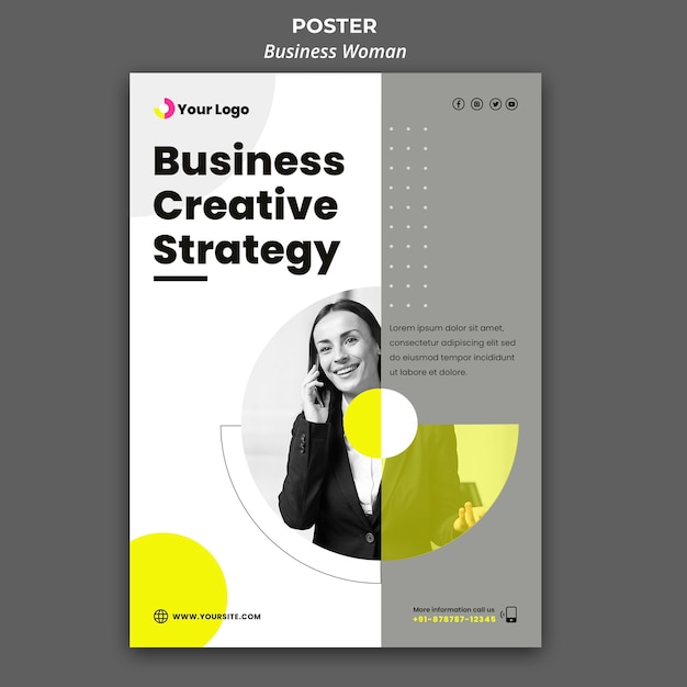 Modello di poster per imprenditrice