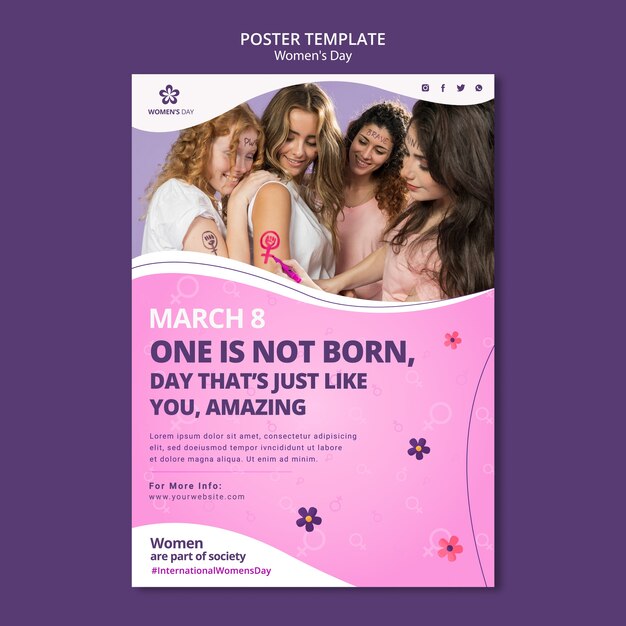 Modello di poster per la celebrazione della festa della donna