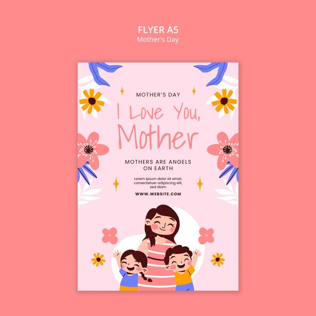 Modello di poster per la celebrazione della Festa della Madre