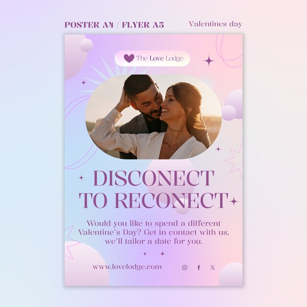 Modello di poster per la celebrazione della festa di San Valentino