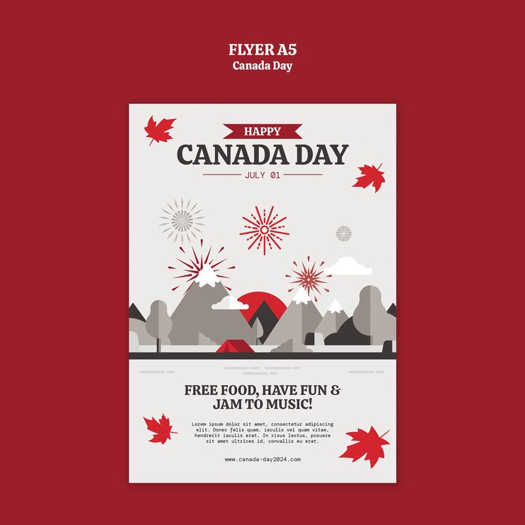 PSD gratuito modello di poster per la celebrazione della giornata del canada